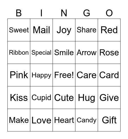 Valentine’s Day Bingo Card