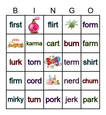 (/er/ Sound) Bingo Card