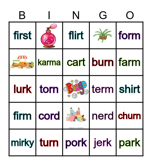 (/er/ Sound) Bingo Card