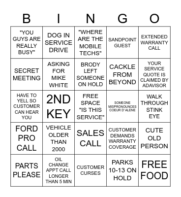 BDC BINGO Card