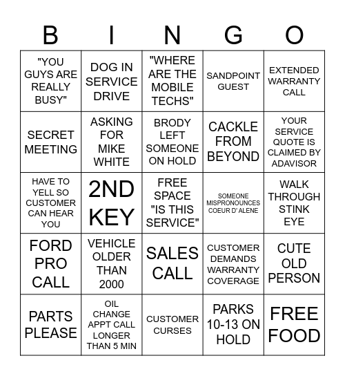 BDC BINGO Card