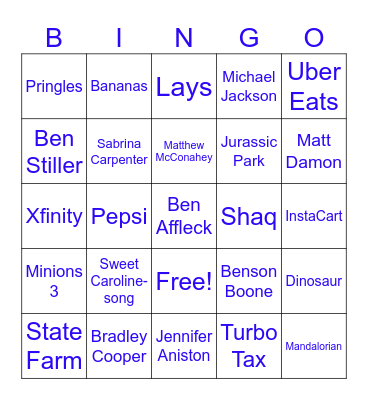 Super Bowl LX Bingo Card