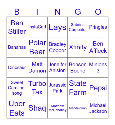 Super Bowl LX Bingo Card