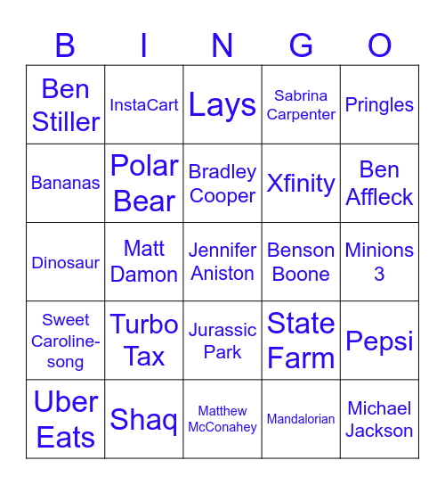 Super Bowl LX Bingo Card