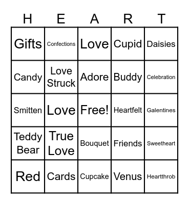 VALENTINE BINGO Card