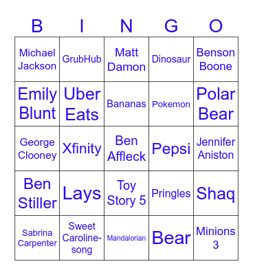 Super Bowl LX Bingo Card