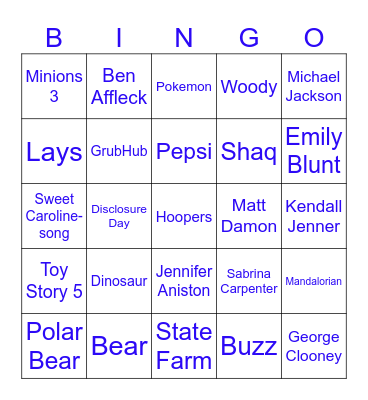 Super Bowl LX Bingo Card