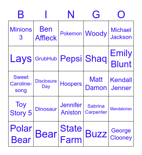 Super Bowl LX Bingo Card