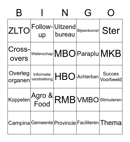5* Noordoost Brabant Bingo Card