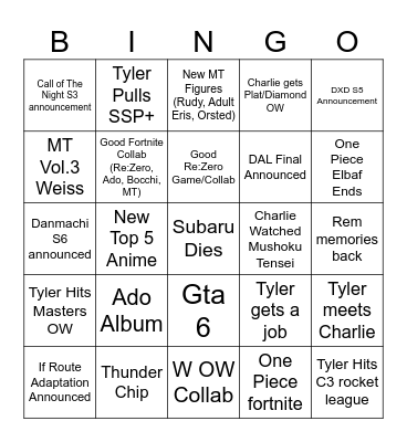 2026 Bingo TD Bingo Card