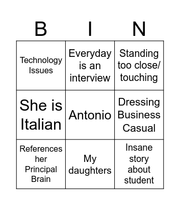 Seminar McAndrews Bingo Card