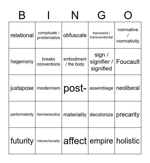 Budding Scholar Bingo Card