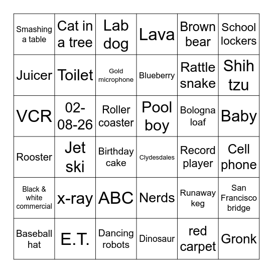 Super Bowl 60 Bingo Card