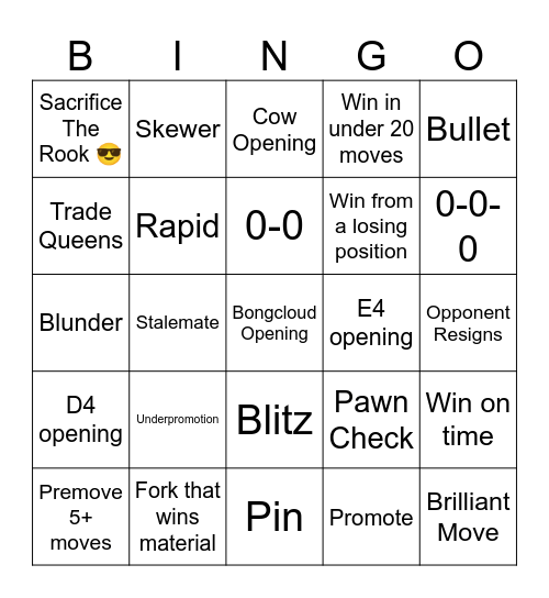CHESS BINGO Card