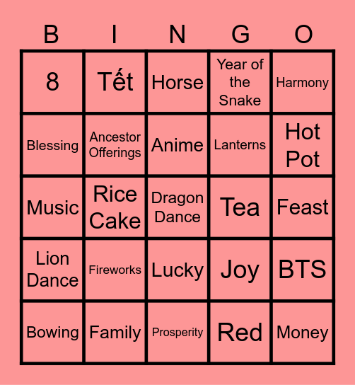 AADA x APAMSA Lunar New Year Bingo Card