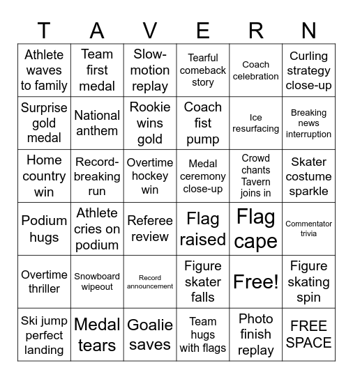 Winter Games BINGO Card