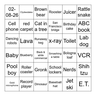 Super Bowl 60 Bingo Card