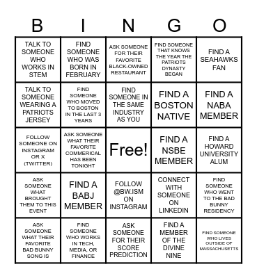 SUPER BOWL LX BINGO Card