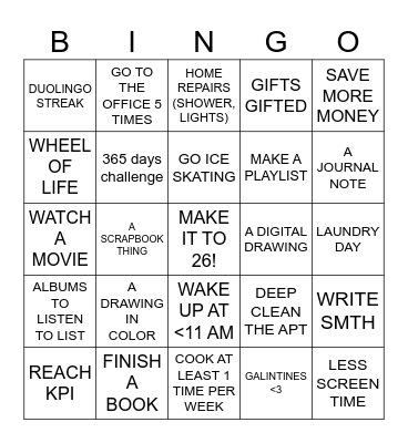 February BINGO Card