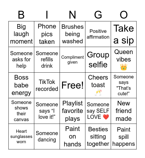 Galentine's Bingo Card