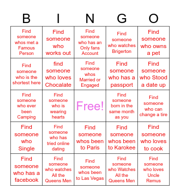 GALENTINES Bingo Card