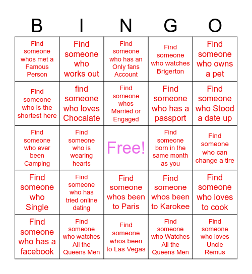GALENTINES Bingo Card