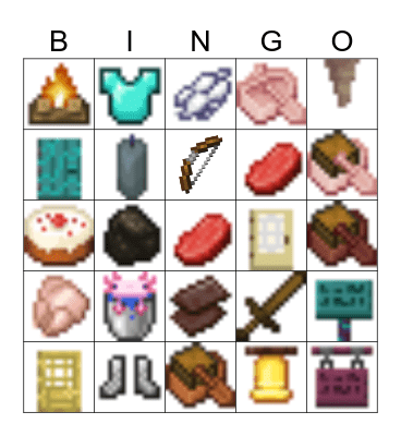 Minecraft Bingo Card
