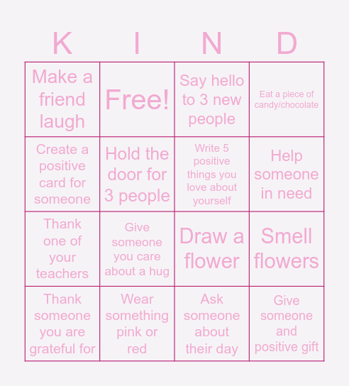 Valentine’s Themed Bingo Card