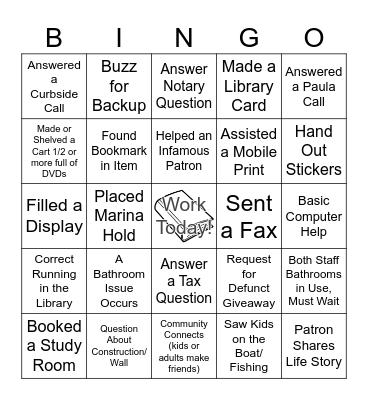 North Point Library Bingo Card