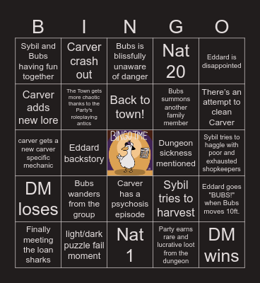 The Devil's Due S2 E3 | Roars of the Deep Bingo Card