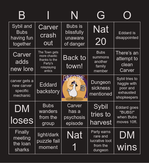 The Devil's Due S2 E3 | Roars of the Deep Bingo Card