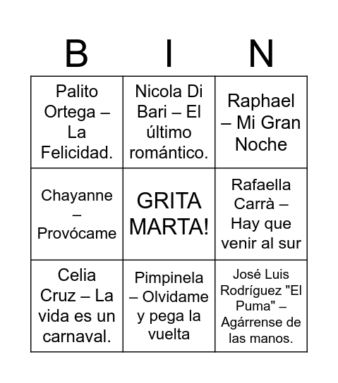 MIS PRIMEROS 80 AÑOS Bingo Card