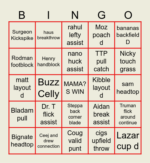 Golden Triangle Invitational Bingo Card