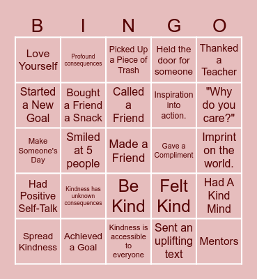 Kindness Day! Bingo Card