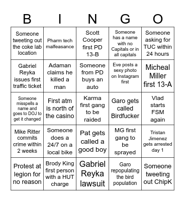 EchoRP - 2026 Post Wipe Bingo Card