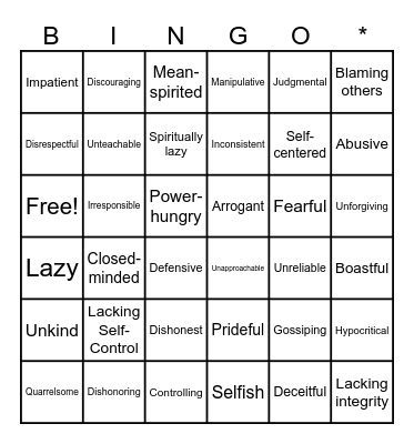 Vibe Youth - Leadership Formation Bingo Card