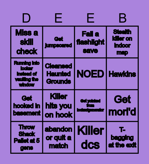 Drunk by Daylight Bingo Card