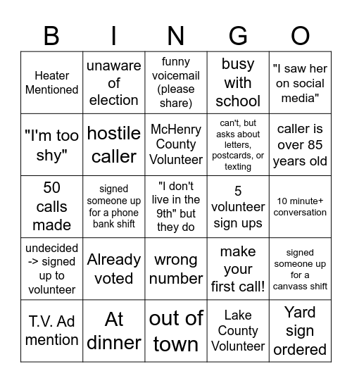KFI Bingo Card