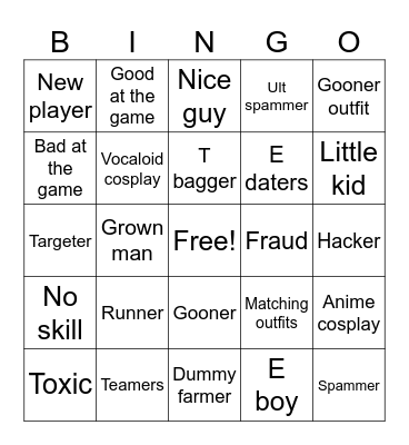 JJS bingo Card