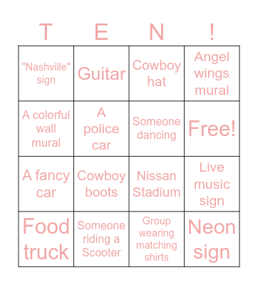 Amiyah's Party Bus Scavenger Hunt! Bingo Card