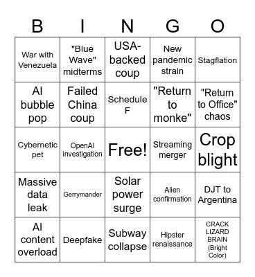 2026 SURVIVAL BINGO Card