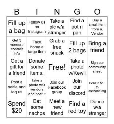 Rich Rising  Events✨️ Bingo Card