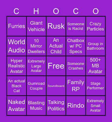 Black Cat Bingo Card