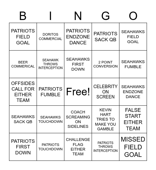 GAME DAY 2026 Bingo Card