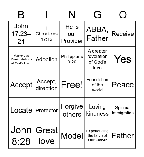 Marvelous Love Bingo Card