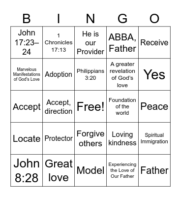 Marvelous Love Bingo Card