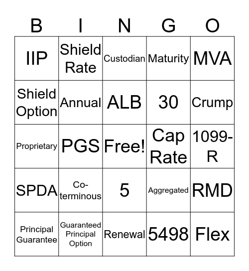 Fixed & MSLS Bingo Card