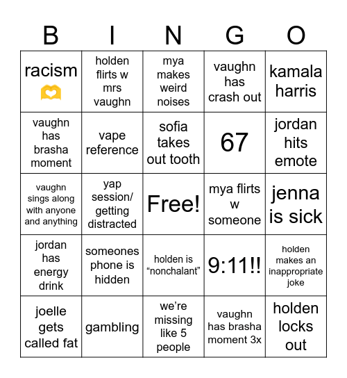 ASAG Bingo Card