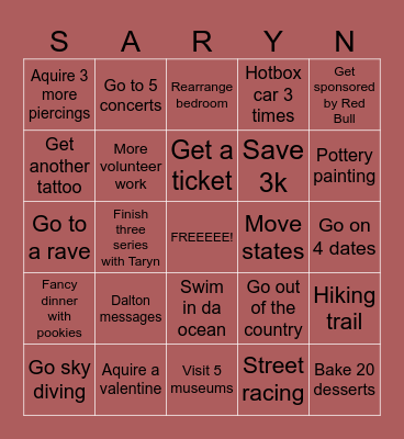 2026 BINGO CARD Bingo Card