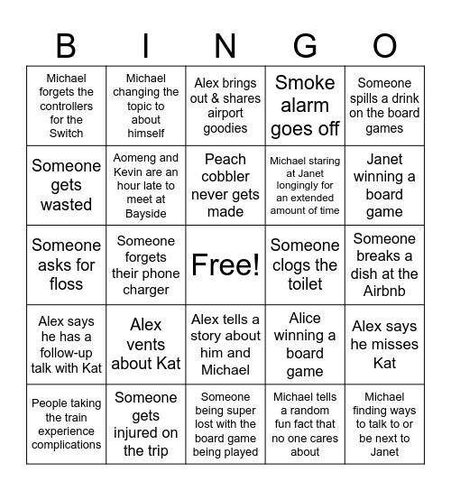 Old Saybrook Bingo Card